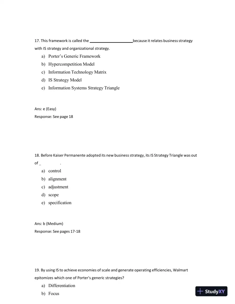 Test Bank for Managing and Using Information Systems: A Strategic Approach, 7th Edition (Chapters 1-13), page 15