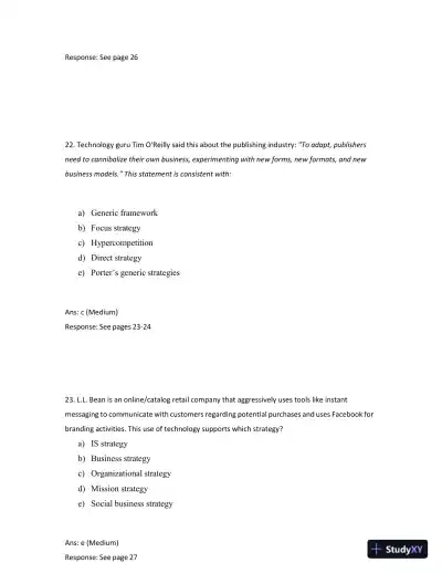 Test Bank for Managing and Using Information Systems: A Strategic Approach, 7th Edition (Chapters 1-13) - Page 19 preview image
