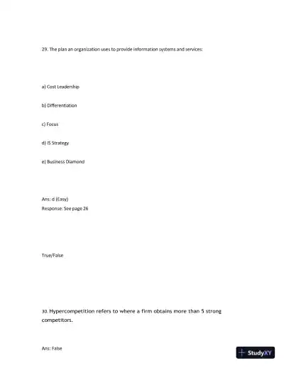 Test Bank for Managing and Using Information Systems: A Strategic Approach, 7th Edition (Chapters 1-13) - Page 24 preview image