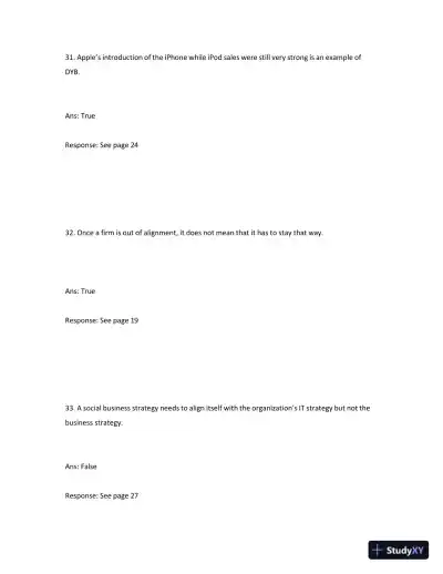 Test Bank for Managing and Using Information Systems: A Strategic Approach, 7th Edition (Chapters 1-13) - Page 26 preview image