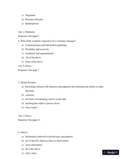 Test Bank for Managing and Using Information Systems: A Strategic Approach, 7th Edition (Chapters 1-13) - Page 4 preview image