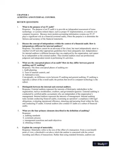 Information Technology Auditing, 4th Edition Solution Manual - Page 1 preview image