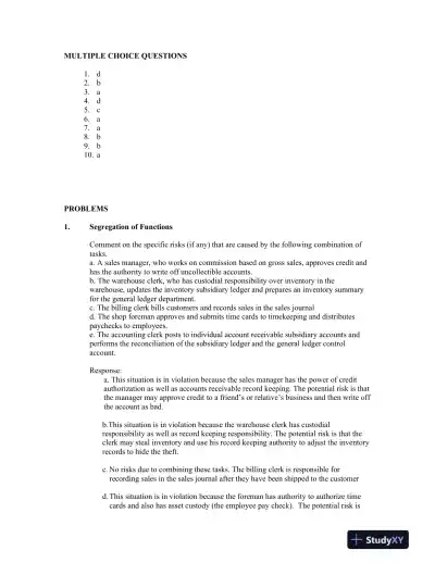 Information Technology Auditing, 4th Edition Solution Manual - Page 10 preview image