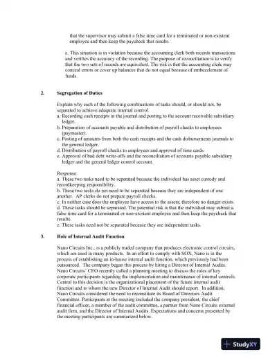 Information Technology Auditing, 4th Edition Solution Manual - Page 11 preview image