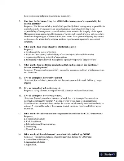 Information Technology Auditing, 4th Edition Solution Manual - Page 3 preview image