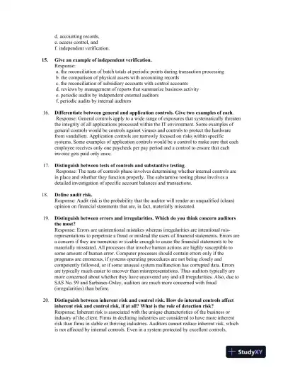 Information Technology Auditing, 4th Edition Solution Manual - Page 4 preview image
