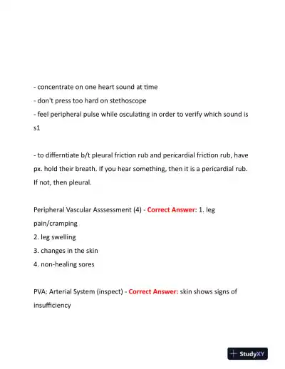 2023-2024 NURS507 Cardiovascular Study Guide With Answers (201 Solved Questions) - Page 10 preview image