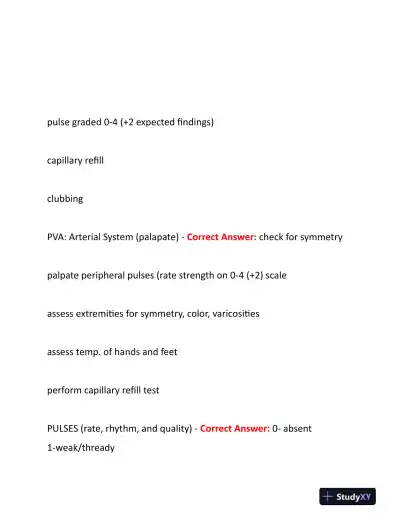 2023-2024 NURS507 Cardiovascular Study Guide With Answers (201 Solved Questions) - Page 11 preview image