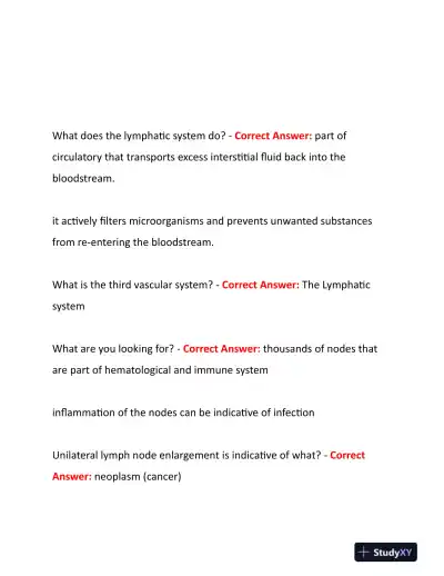 2023-2024 NURS507 Cardiovascular Study Guide With Answers (201 Solved Questions) - Page 14 preview image