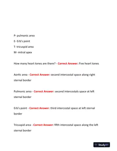 2023-2024 NURS507 Cardiovascular Study Guide With Answers (201 Solved Questions) - Page 5 preview image