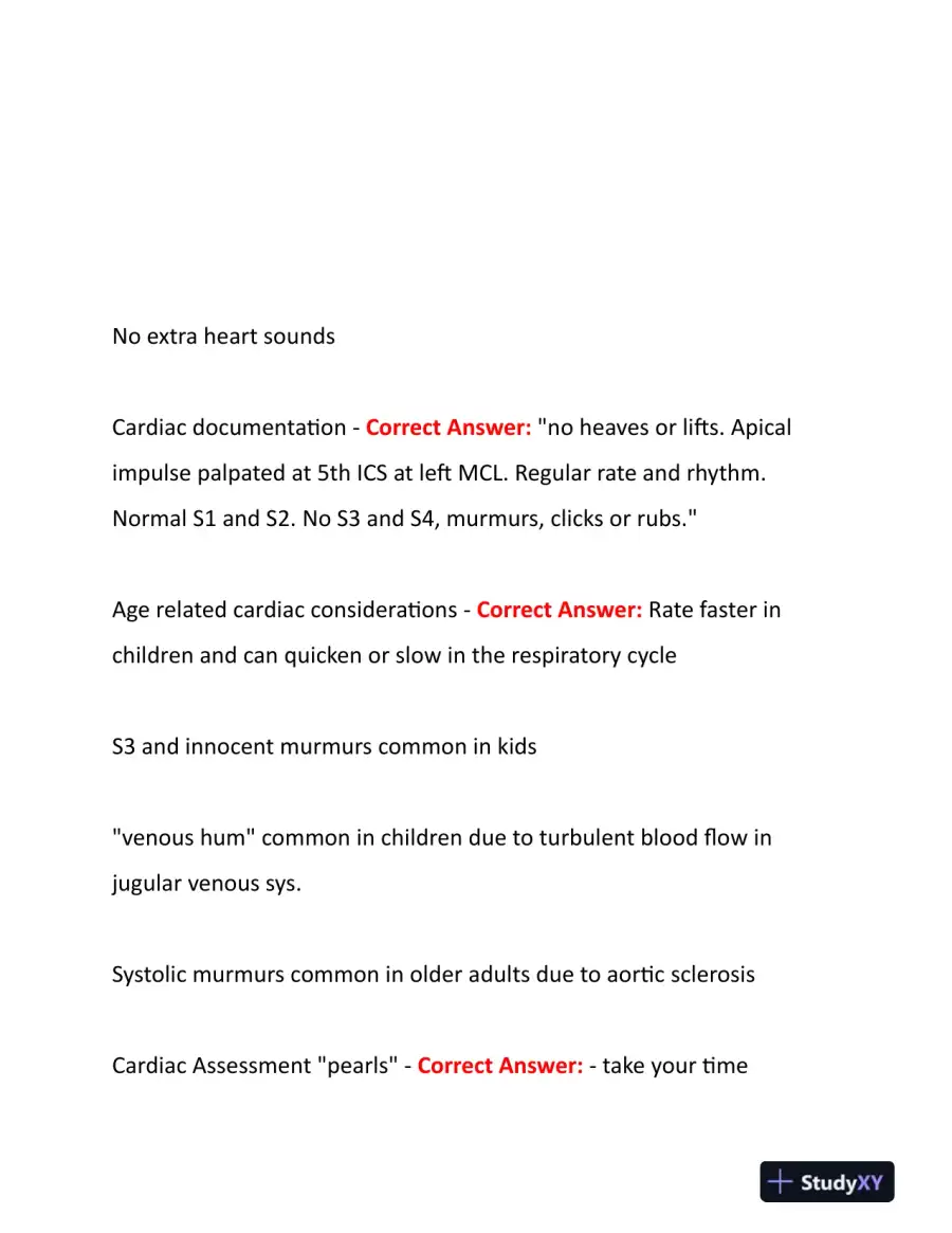 2023-2024 NURS507 Cardiovascular Study Guide With Answers (201 Solved Questions), page 9