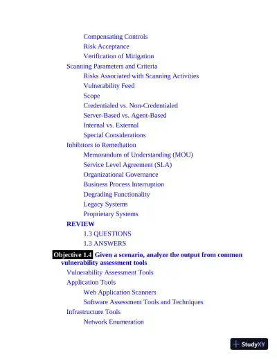 CompTIA CySA+ Cybersecurity Analyst Certification Passport Exam CS0-002 (2021) - Page 14 preview image