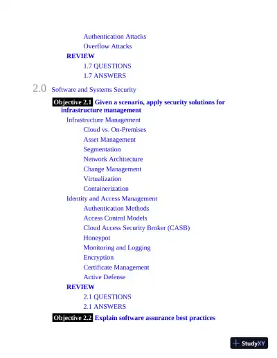CompTIA CySA+ Cybersecurity Analyst Certification Passport Exam CS0-002 (2021) - Page 17 preview image
