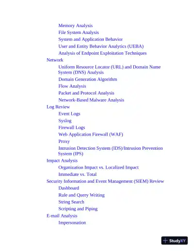 CompTIA CySA+ Cybersecurity Analyst Certification Passport Exam CS0-002 (2021) - Page 20 preview image
