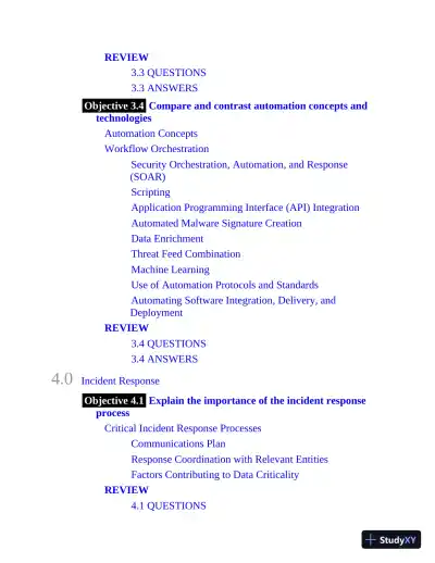 CompTIA CySA+ Cybersecurity Analyst Certification Passport Exam CS0-002 (2021) - Page 23 preview image
