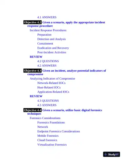 CompTIA CySA+ Cybersecurity Analyst Certification Passport Exam CS0-002 (2021) - Page 24 preview image