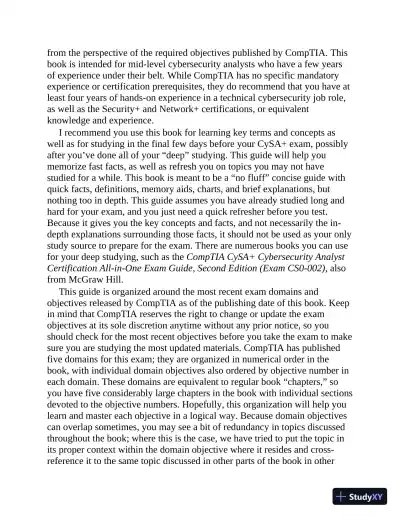 CompTIA CySA+ Cybersecurity Analyst Certification Passport Exam CS0-002 (2021) - Page 31 preview image