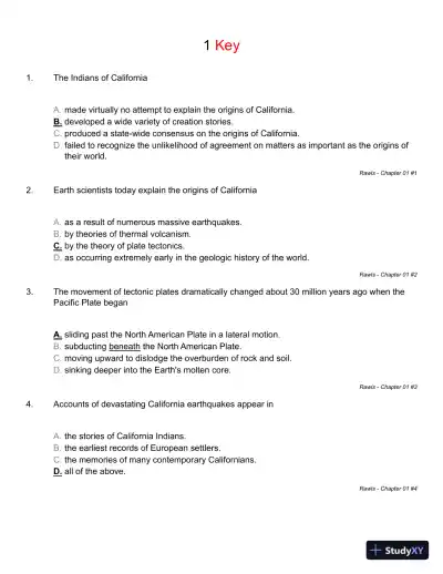 California: An Interpretive History 10th Edition Test Bank - Page 8 preview image