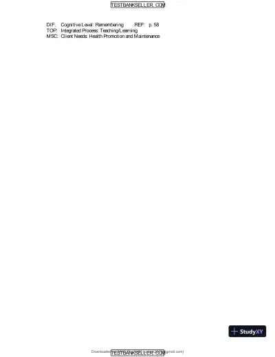 Ebersole And Hess' Toward Healthy Aging: Human Needs And Nursing Response, 9th Edition Test Bank - Page 24 preview image