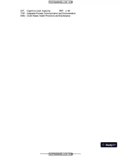 Ebersole And Hess' Toward Healthy Aging: Human Needs And Nursing Response, 9th Edition Test Bank - Page 28 preview image