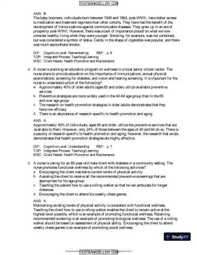 Ebersole And Hess' Toward Healthy Aging: Human Needs And Nursing Response, 9th Edition Test Bank - Page 3 preview image
