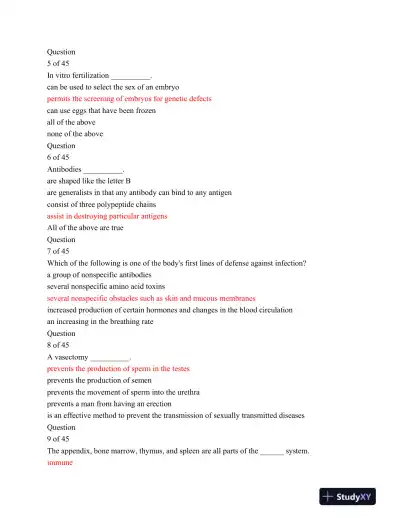 BIO156 Introductory Biology for Allied Health Exam 3 Part 1 - Page 3 preview image