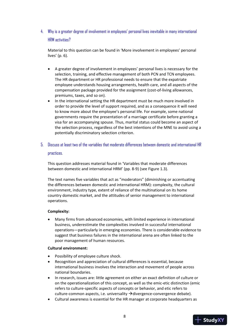 International Human Resource Management, 6th Edition Class Notes, page 10