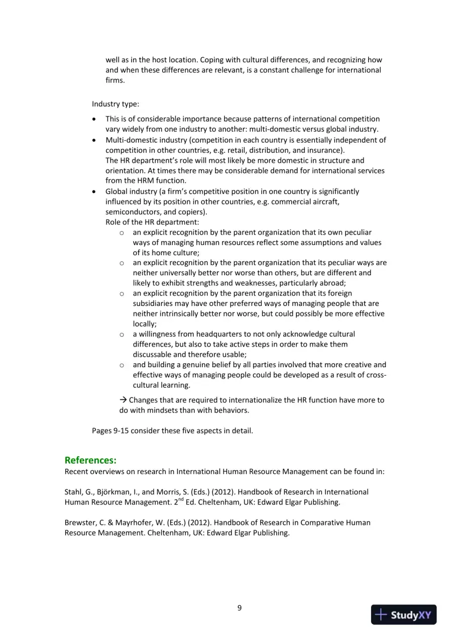 International Human Resource Management, 6th Edition Class Notes, page 11