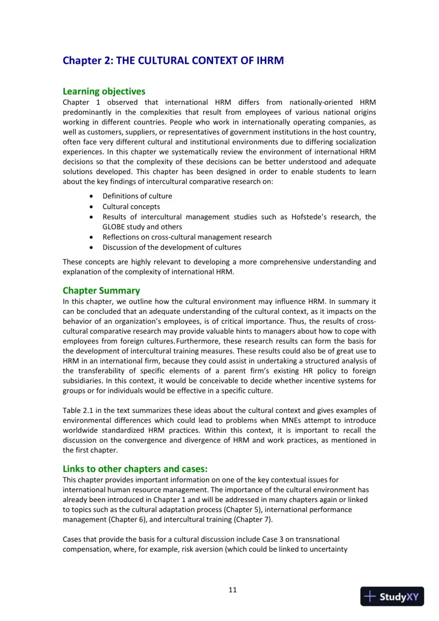 International Human Resource Management, 6th Edition Class Notes, page 13