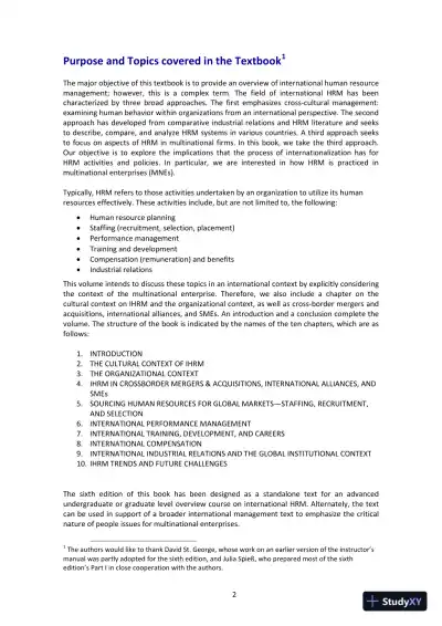 International Human Resource Management, 6th Edition Class Notes - Page 4 preview image