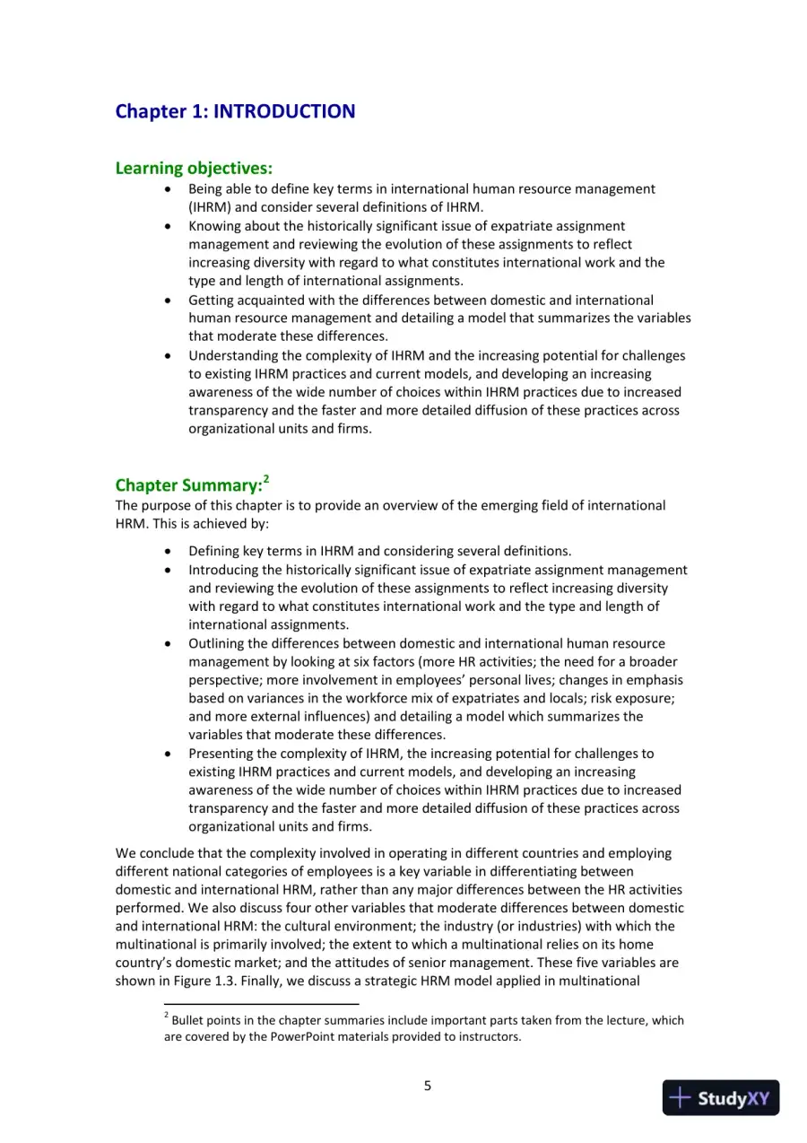 International Human Resource Management, 6th Edition Class Notes, page 7