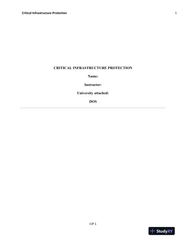 Critical Infrastructure Protection - Page 1 preview image