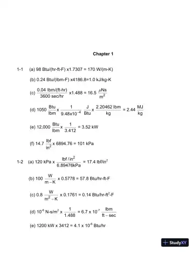 Heating, Ventilating and Air Conditioning Analysis and Design , 6th Edition Solution Manual - Page 1 preview image