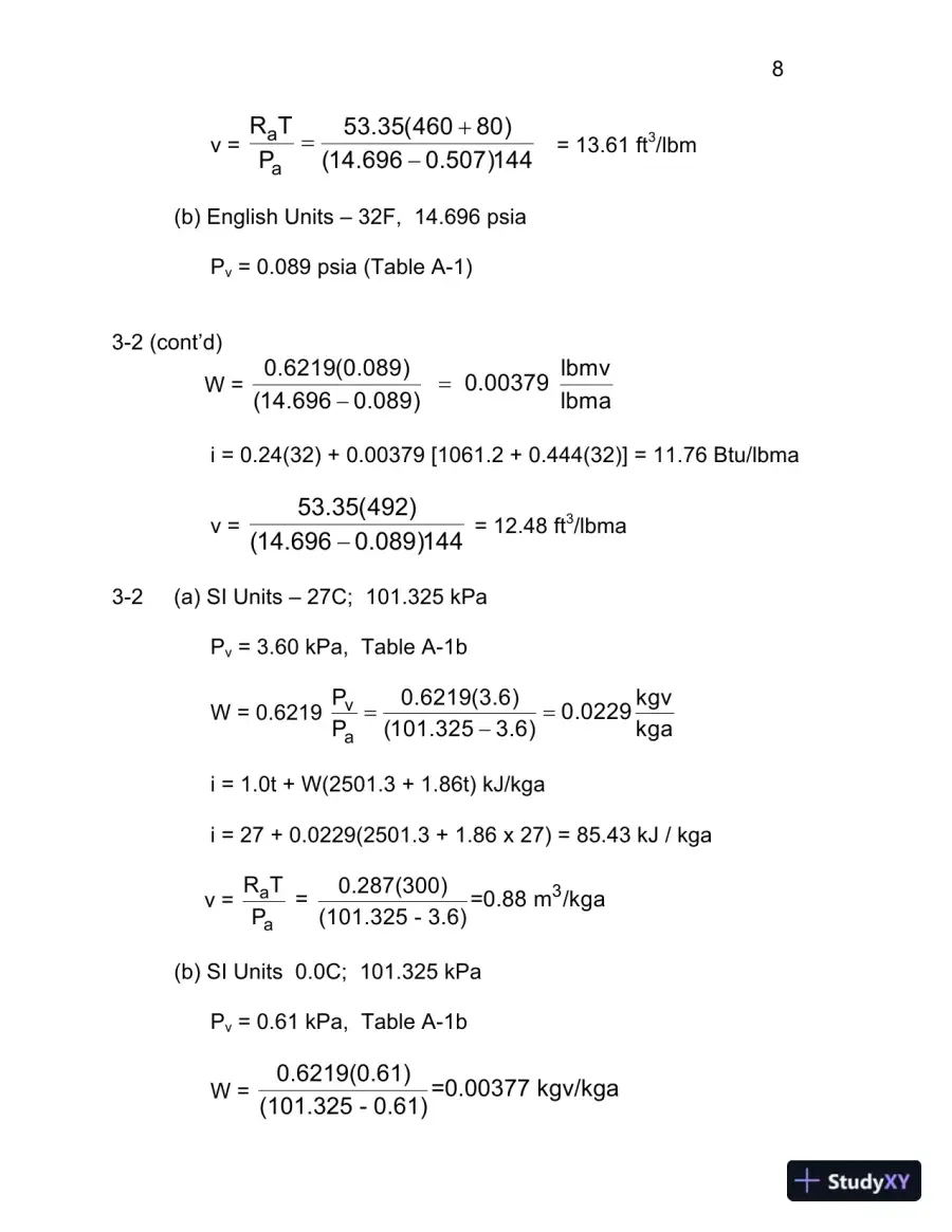 Heating, Ventilating and Air Conditioning Analysis and Design , 6th Edition Solution Manual, page 10