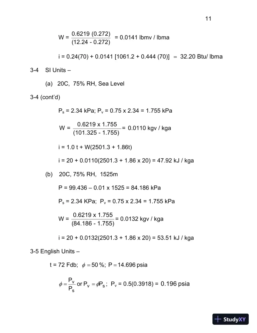 Heating, Ventilating and Air Conditioning Analysis and Design , 6th Edition Solution Manual, page 13