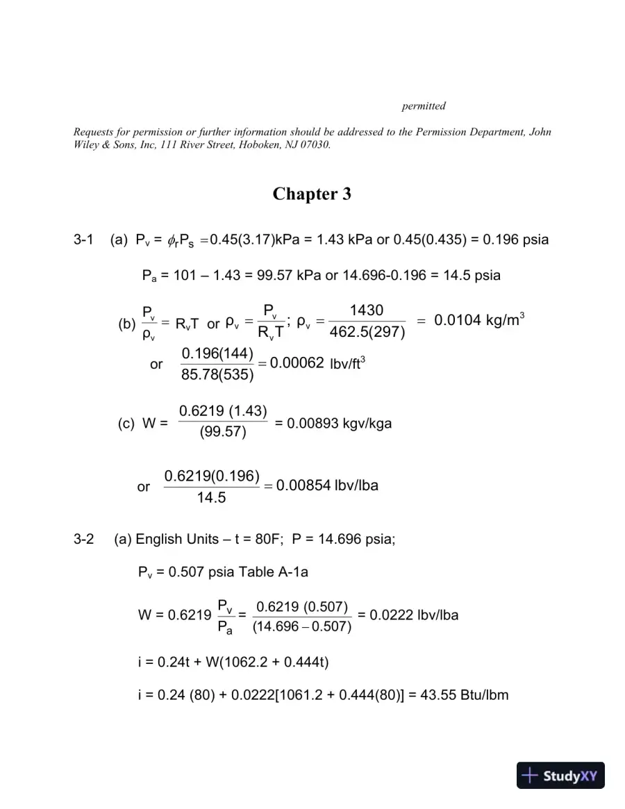Heating, Ventilating and Air Conditioning Analysis and Design , 6th Edition Solution Manual, page 9