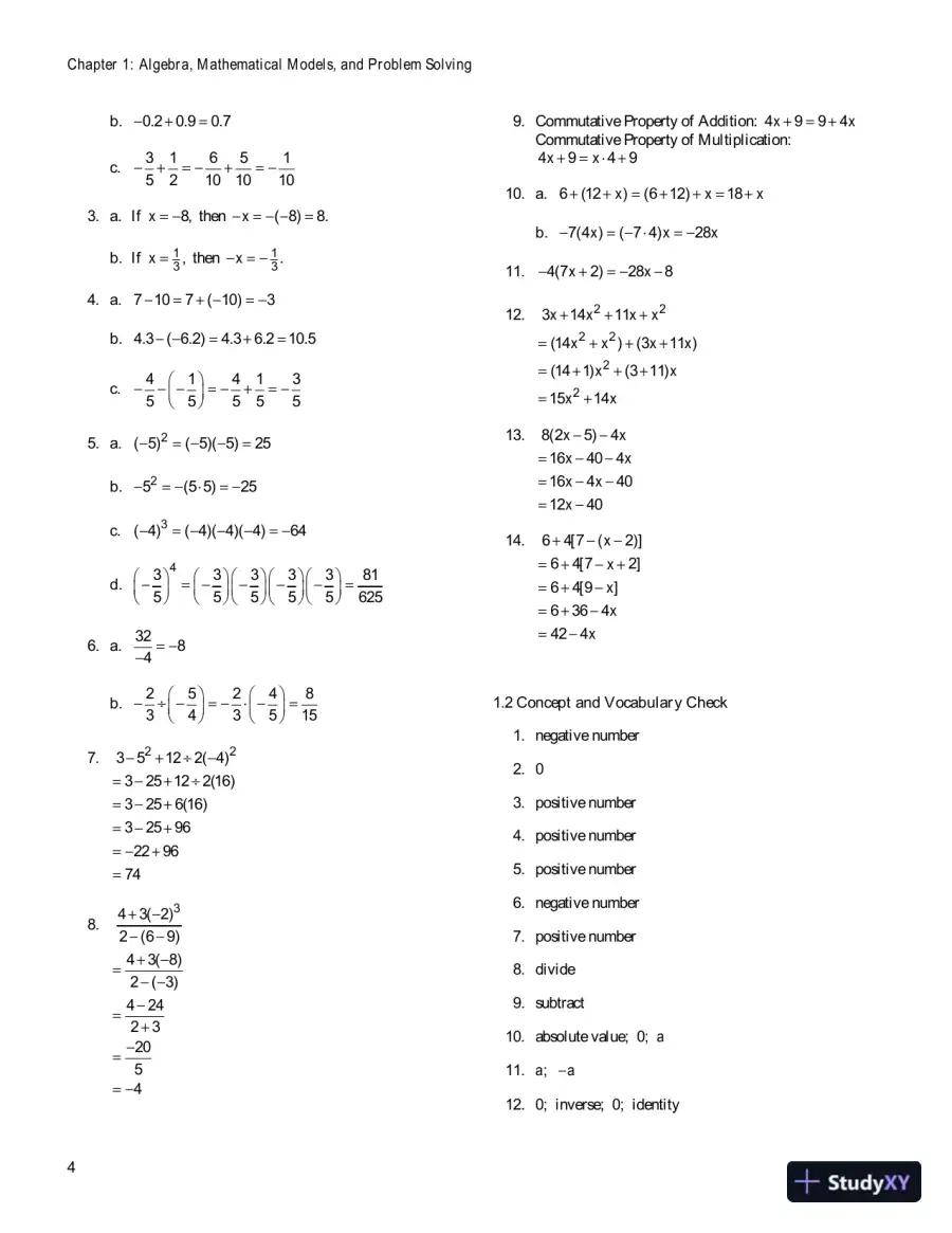 Solution Manual For Intermediate Algebra For College Students, 6th Edition, page 5