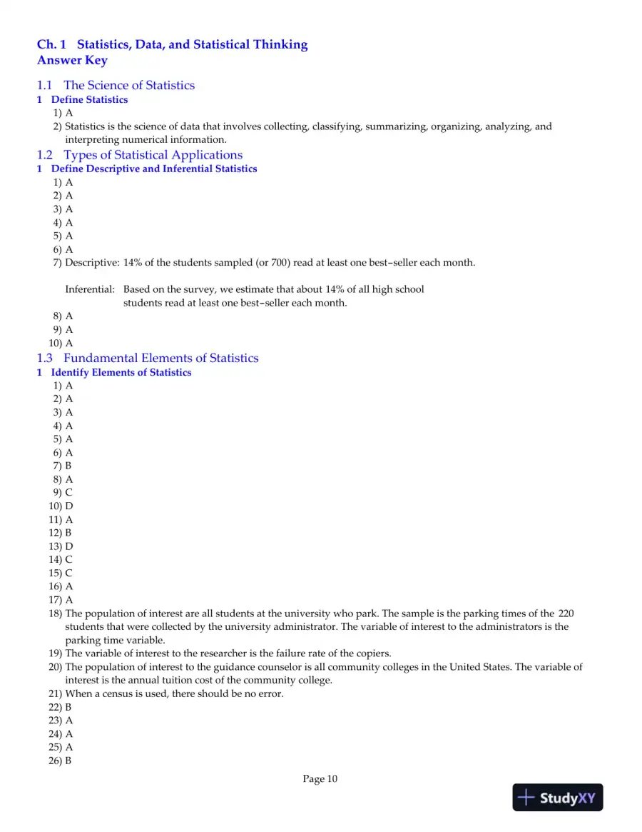 Statistics, 12th Edition Test Bank, page 11