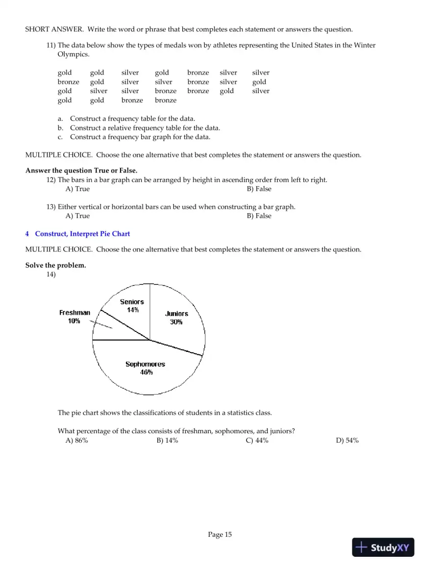 Statistics, 12th Edition Test Bank, page 16