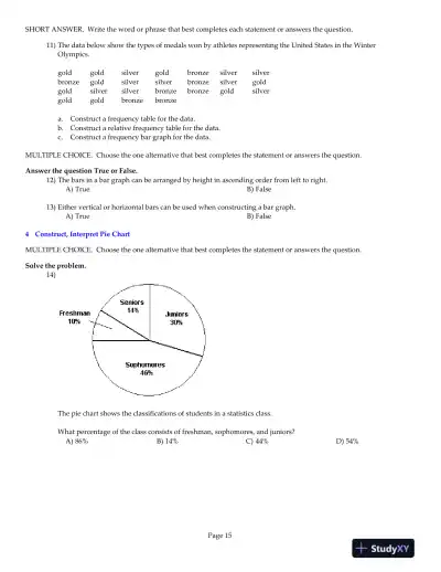 Statistics, 12th Edition Test Bank - Page 16 preview image