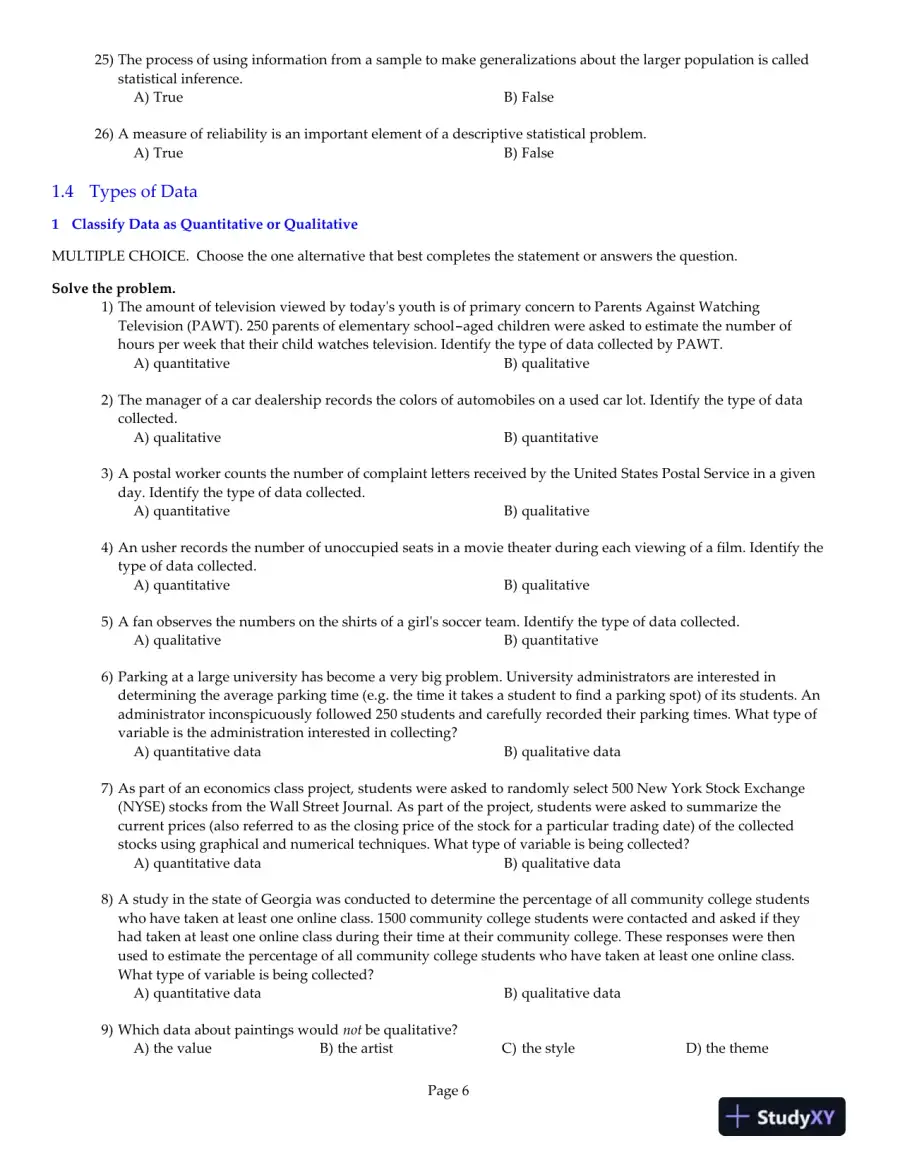 Statistics, 12th Edition Test Bank, page 7