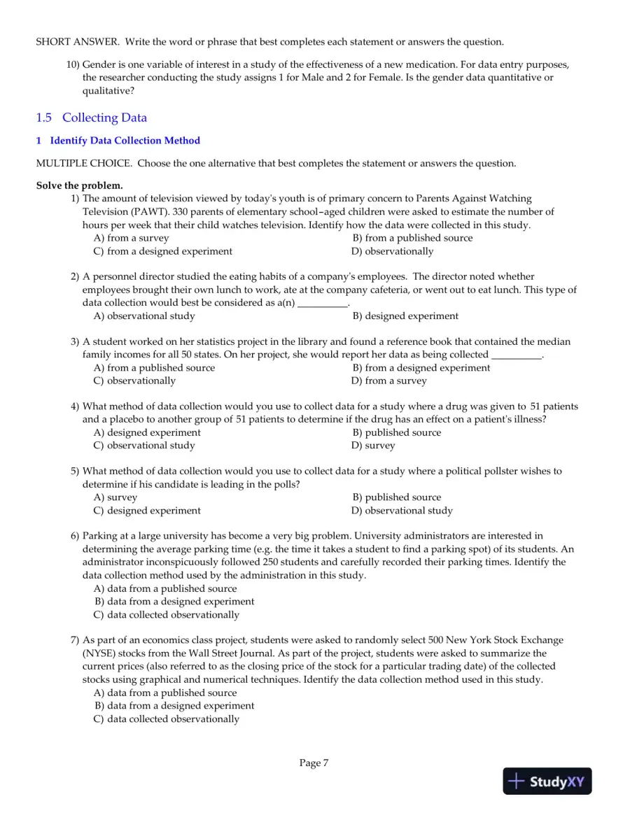 Statistics, 12th Edition Test Bank, page 8