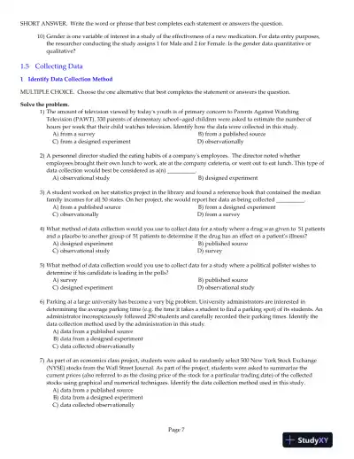 Statistics, 12th Edition Test Bank - Page 8 preview image
