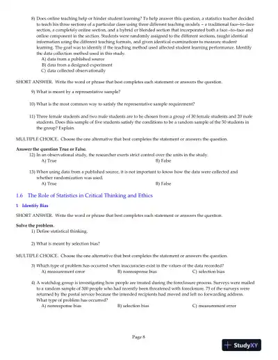 Statistics, 12th Edition Test Bank - Page 9 preview image