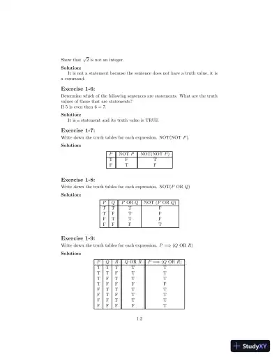 Solution Manual for Introduction to Mathematical Thinking: Algebra and Number Systems, 1st Edition - Page 3 preview image