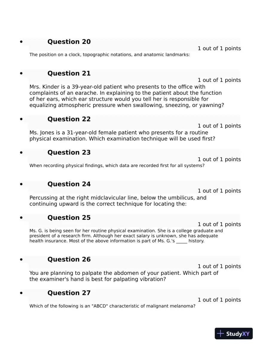NURS6512 Walden University Clinical Analysis Midterm Exam Week 6 With Answers (200 Solved Questions), page 12