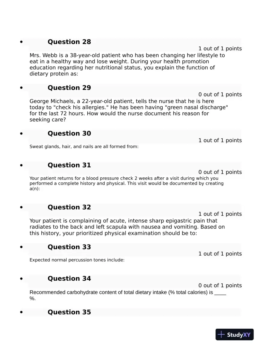 NURS6512 Walden University Clinical Analysis Midterm Exam Week 6 With Answers (200 Solved Questions), page 13