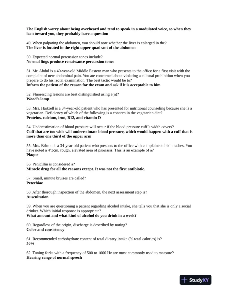 NURS6512 Walden University Clinical Analysis Midterm Exam Week 6 With Answers (200 Solved Questions), page 6