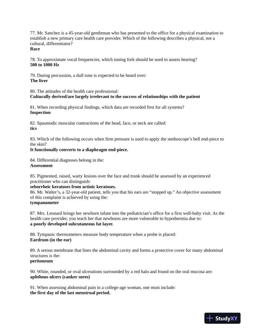NURS6512 Walden University Clinical Analysis Midterm Exam Week 6 With Answers (200 Solved Questions), page 8