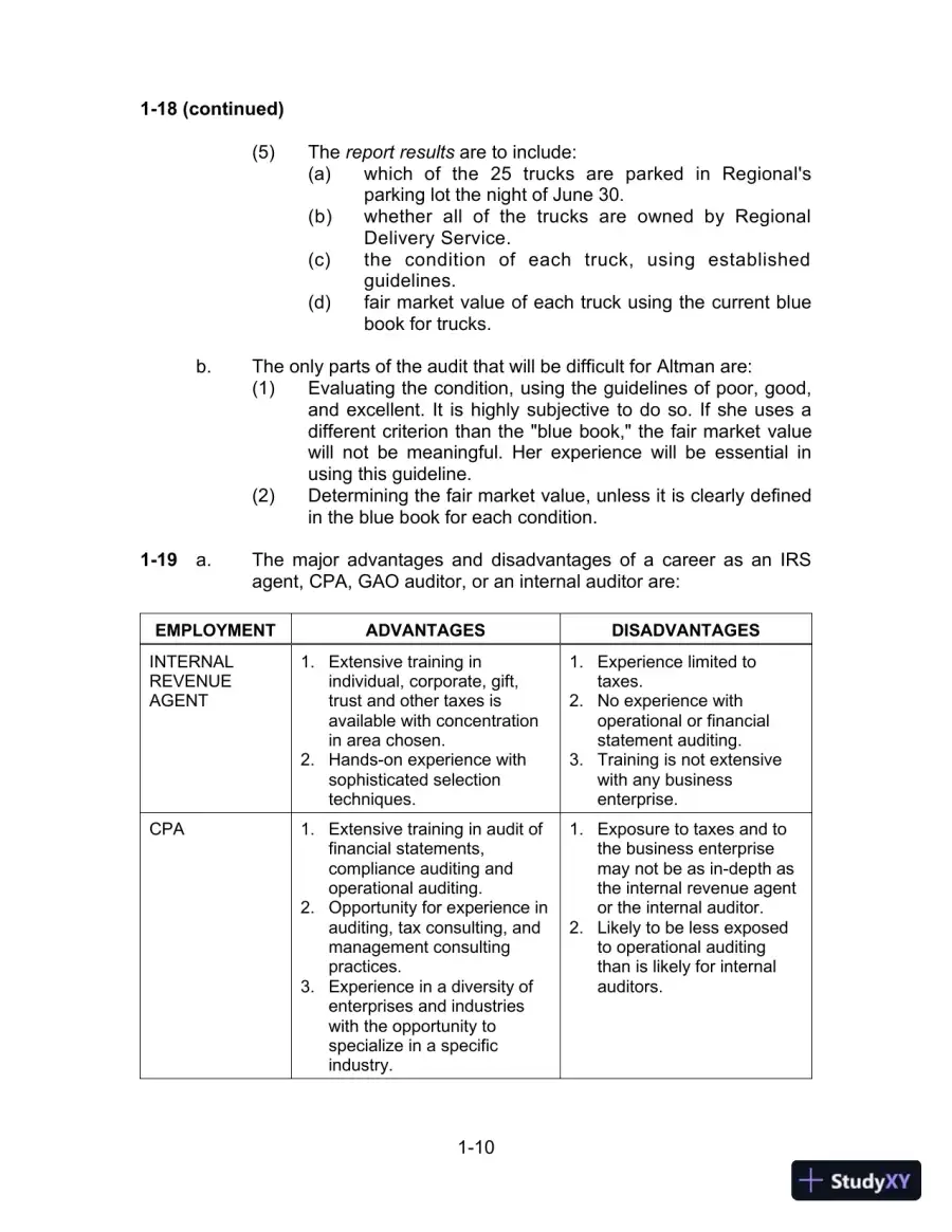 Solution Manual for Auditing and Assurance Services, 16th Edition, page 11